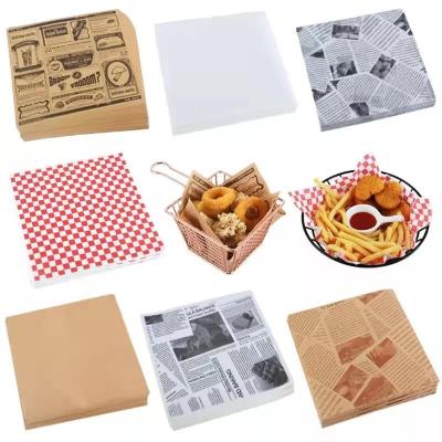 China Greaseproof Factory Custom Logo Printed Deli Food Kraft Paper White Brown Pe Coated Wax Leakproof Paper Sheets for sale