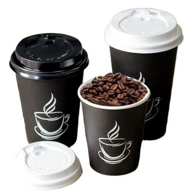 China Disposable Custom Logo Printing 8 12 16 20 24 oz Disposable Beverage Coffee Cold-Hot Paper Cups With Lid for sale