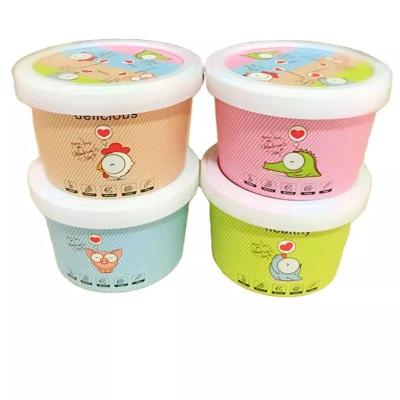 China Custom Logo Printed Ice Cream Cup Disposable Gelato Frozen Yogurt Rolls 3/4/5/6/8/12/16OZ Disposable Paper Cup With Lid And Spoon for sale