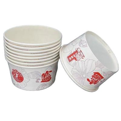 China Logo Printing Recyclable Custom Disposable Food Greaseproof Hot Paper Bowl For Restaurant Packaging for sale