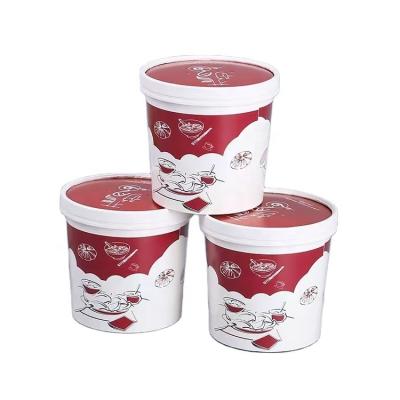 China Recyclable Customize 8oz 12oz 16oz 32oz Food Container Soup Noodle Disposable Paper Bowl With Lid for sale