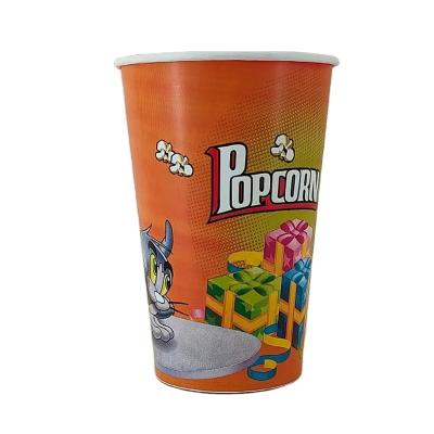 China Recyclable Custom Logo Printing 85oz 130oz 170oz Paper Popcorn Tubs High Quality Food Grade Paper Pails For Food Packaging for sale