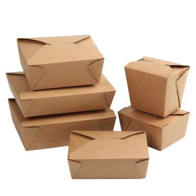 China Recyclable Custom Kraft Biodegradable Lunch To Go Food Box Take Out Paper Fast Food Container for sale