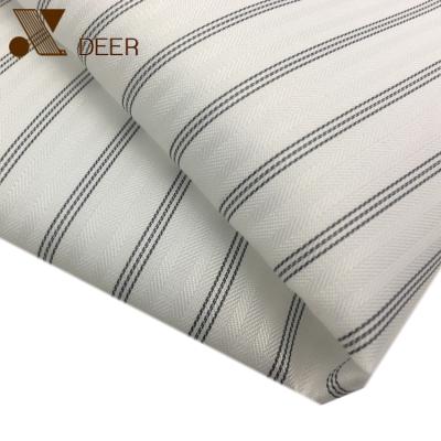 China Factory Retail 100% Shrink-Resistant Woven Poly Yarn Dyed Black White Base Stripe Sleeve Lining For Jacket To North American for sale