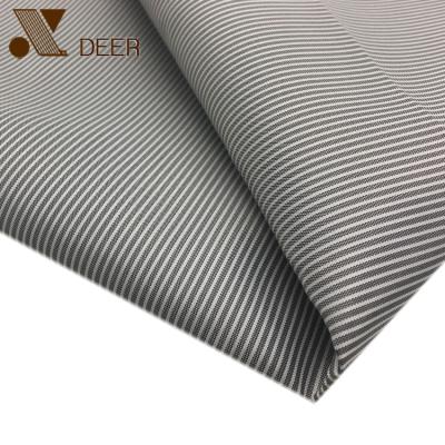 China 100% Advanced Polyester Stripes Yarn-dyed Basic White Black Shrink-Resistant Sleeve Striping Fabric For Men's Suit for sale