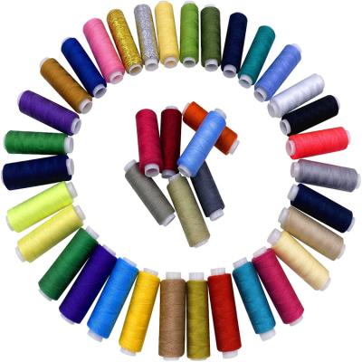 China 100% waterproof polyester 40/2 small colored reflective sewing thread per 500m spool thread for sale