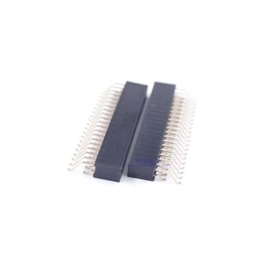 China Pitch 2x20 Pin 40 Position Right Angle Double Row Surface Mount Horizontal Receptacle SMT PCB Female Header 2.54 mm 0.100