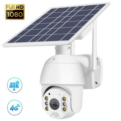 China Built-in Wifi/4g Solar Siren Camera, 1080HD Night Vision Enhanced Solar Camera with sim card for sale