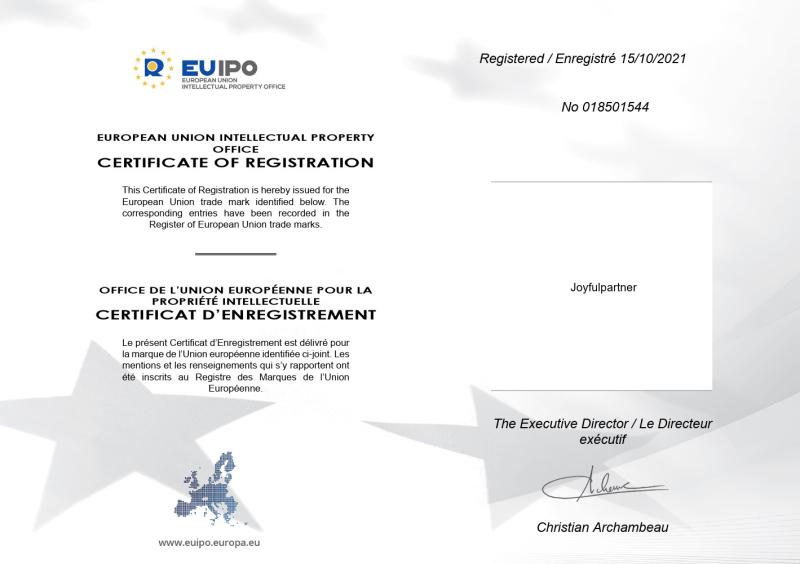 CERTIFICATE OF REGISTRATION - Joyful Lamp Company Limited