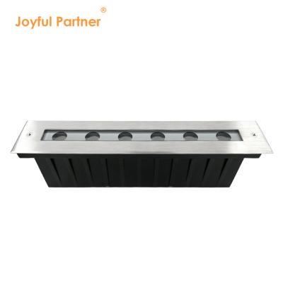 China Iluminação subterrânea LED branca quente SUS 316 6W 12W Iluminação linear de jardim recessada à venda