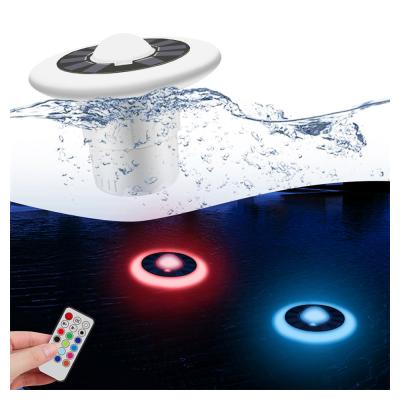 China IP68 Waterproof Remote Chargeable Temperature Display RGB Solar Floating Pool Lights For Swimming Pool Party for sale