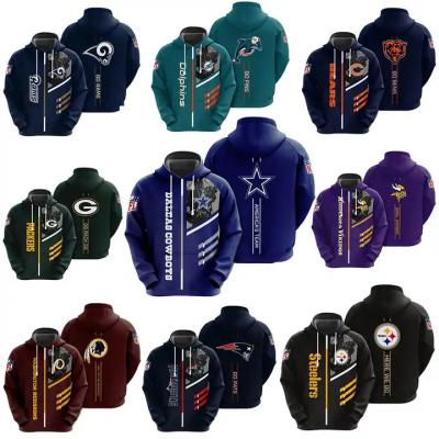 China Anti-wrinkle Hot Sale NFL 32 Teams Pullover Sweatshirt Warming 3D Print nfl Hoodie s custom plus size men's hoodies for sale