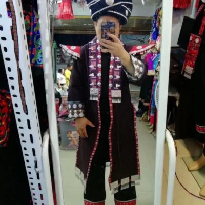 China WJ30034 Hmong Dresses Handmade Miao Men Suit Men's Clothing Hat And Pants As A Set for sale