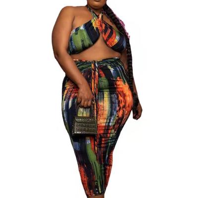 China New deisgn breathable S-5xl plus size sexy BOBOYU crop tops and skirts set two piece women clothing for sale