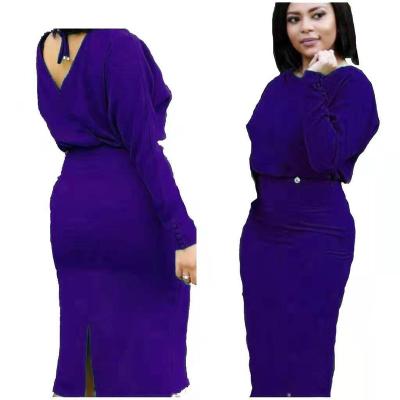 China BOBOYU Fashion Solid Color Bodycon Pencil Dress Breathable Women Long Sleeve Elegance Office Dress for sale