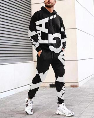 China HIGH STREET BOBOYU Fashion 3D Printed Oversized Hoodie Set 5XL Plus Size Two Piece Set For Men Graffiti Jogger Pants Sweat Suit for sale