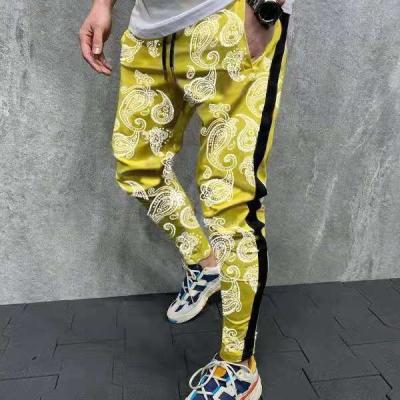 China BOBOYU Summer Clothes Ropa De Hombre Plus Size Bandana Printing Breathable Trouser Pants Casual Paisley Streetwear Loose Men's Pants for sale