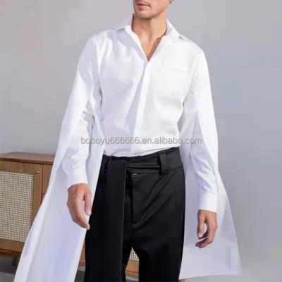 China BOBOYU 2022 New Arrivals Breathable Cocktail Wear Plus Size Mens Shirts Solid Color High Quality Fashion Slim Tops for sale