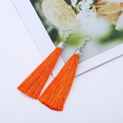 China 2020 Best TRENDY Saling Tassel Drop Earrings Lace New Black Tassel Earrings Luxury Long Tassel Earrings for sale