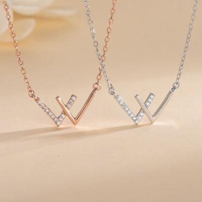 China FASHIONABLE Personalized Minimalist Pendant Women 925 Sterling Silver Letter Jewelry Box Chain Necklace for sale