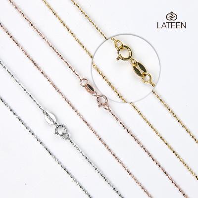 China Wholesale TRENDY 925 Sterling Silver Necklace Chain Women's Inch Gold Silver 16-18-24 Clavicle Chain Necklace Jewelry Fashion for sale