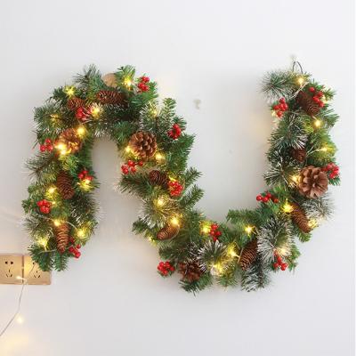 China Wholesale Plastic Artificial PVC Ammy Green Garland Plant Wreath For Christmas Event Decor for sale