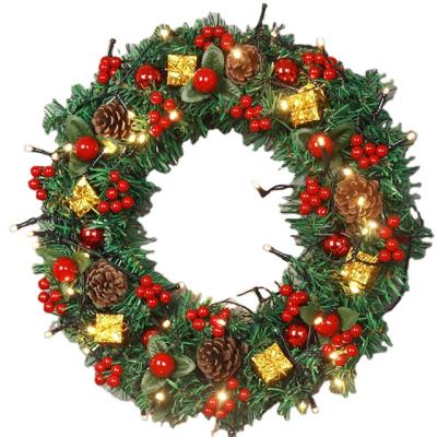 China Plastic Ammy Customize 40/50/60/80CM Commercial Giant Outdoor Christmas Garland With Led for sale