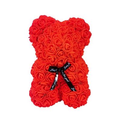 China Good Quality Artificial Custom Flower Teddy Flower Rose Bear For Valentine Promotion Gift from Ammy 25cm for sale