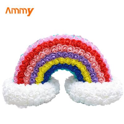 China Good Quality 2021 New Year's Day Rose Soap Flower Rainbow Bridge Eternal Rainbow Clouds Gift For Wife for sale