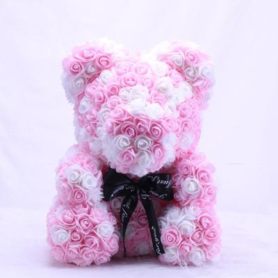 China Hot Sale 40cm Beautiful Rose Teddy Flower Bear Handmade Ammy Bear Good Quality Roses With Loving Birthday Gift for sale