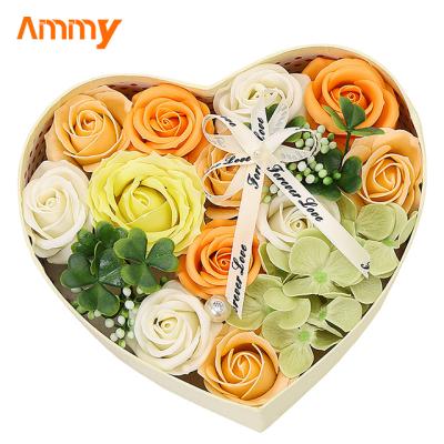 China Hot Selling Christmas Birthday Rose Gift Box Set For Valentine Day Mother Day Gift Soap Flower Good Quality for sale