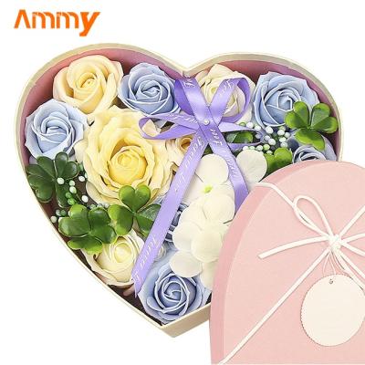 China Festival Gift Hot Selling Good Quality Soap Flower Heart Shaped Perfume Rose Gift Box For Girlfriend for sale