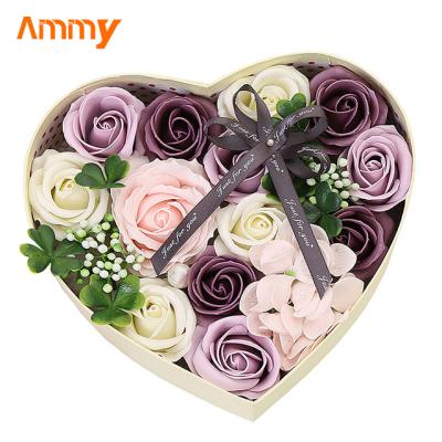 China Hot Selling Christmas Birthday Rose Gift Box Set For Valentine Day Mother Day Gift Soap Flower Good Quality for sale