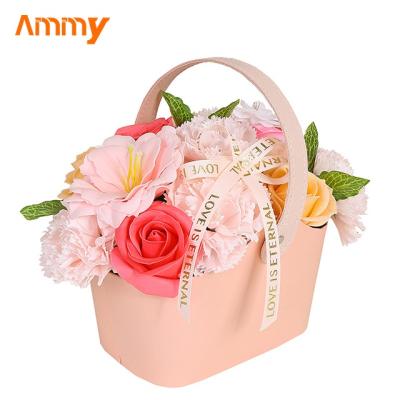 China Portable Weddings Decoration Ammy Elegance Soap Immortal Flowers Valentine Day Gift Box Basket for sale