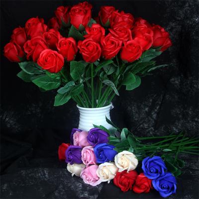 China weddings decoration Ammy factory direct sale 99 soap roses bouquet valentines gift box flower bouquet for sale