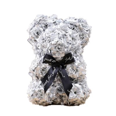 China Good Quality Ammy Teddy Bear Valentine's Day Girlfriend Birthday Gift Flower Rose Silk Bear For Sale for sale