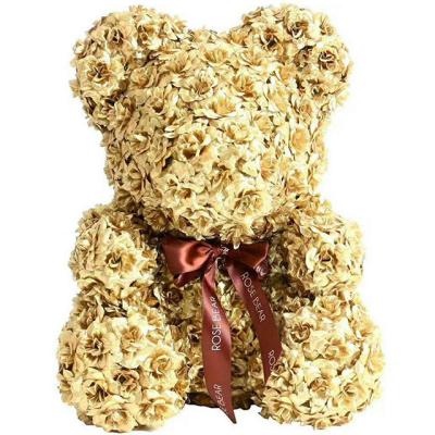 China Ammy Hot Selling Teddy Bear Valentine's Day Girlfriend Birthday Gift Flower Rose Silk Flower Bear Good Quality For Sale for sale