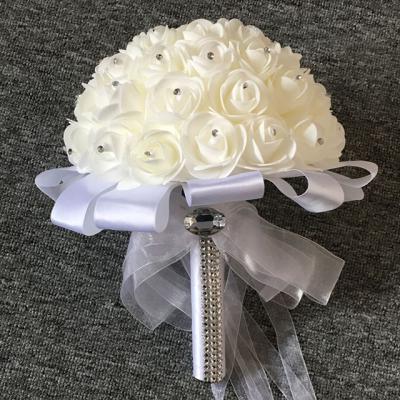 China Ammy Gifts Pe Personal Rose Flower Bouquet White Multicolor Wedding Foam Attendance Bridal Flowers Rose Bouquet for sale