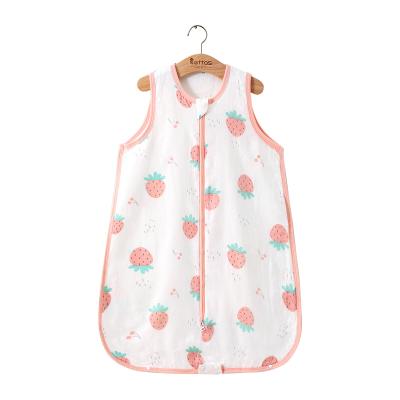 China New Product 2022 Breathable Comfortable Breathable Summer All Cotton With Zipper OEM Baby Sleep Sack Bag for sale