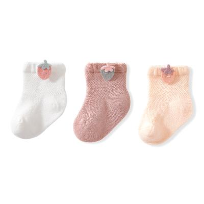 China Fast Shipping High Quality Antibacterial In-stock Solid Color Infant Socks Cute Newborn Summer Cotton Baby Socks for sale