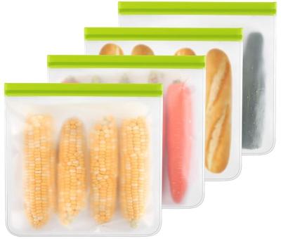 China Eco-friendly Safe Reusable Freshness Preservation PEVA Food Storage Gallon Bag Sandwich Ziplock Bag For Indoor And Outdoor for sale