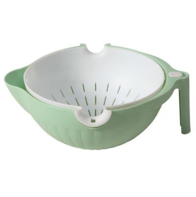 China Multifunctional Vegetable Colander Strainer Drain Basket Double-Layer Fruit Colander Container / Large Capacity Freshness Preservation Fruit for sale