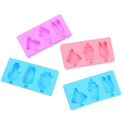 China USSE 4 Hole 8 Hole Silicone Ice Cream Mold Viable Tray Popsicle Barrel DIY Dessert Ice Cream Mold With Popsicle Stick for sale