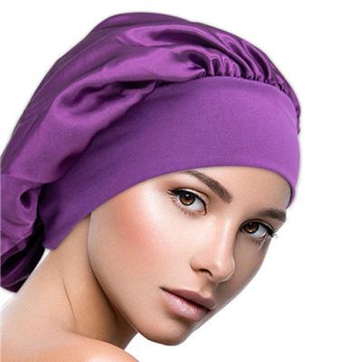 China Picture Satin Striped Hood Women Big Size Beauty Print Satin Hood Sleep Night Hat Cover Hood Hat Main Wholesale for sale