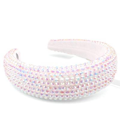 China European and American Rhinestone Women's Bling Style Headband Hair Band Shining All Crystal Head Dress Baroque Women's Hair Jewelry Crystal Hair Band for sale