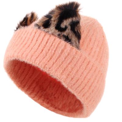 China COMMON Women Knit Plain Slouchy Chunky Baggy Hat Winter Leopard Ski Cap Soft Warm Beanie Hats Beanie Hat for sale