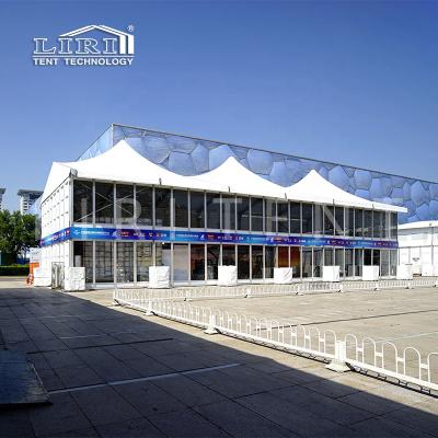 China High-Peak View Two Storey Double Decker Event Tent For VIP Lounge With Air Conditioner DDS for sale