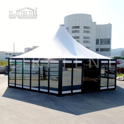 China Clear Hexagonal Glass Wall Modular Marquee Square Tent For Outdoor Events MP for sale