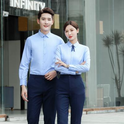 China Anti-pilling professional bamboo fiber customized men's and women's shirt business work clothes 2022 spring and autumn models for sale