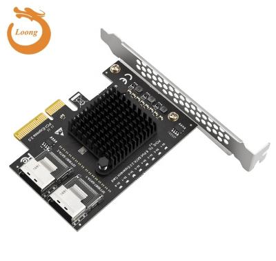 China ZhenLoong PCBA 8 Expansion Board SATA 3.0 Left Connector SATA To PCI-E X4 PCIe 4X 6Gbps Adapter For PC IPFS 8 Hard Drive Expansion Card for sale